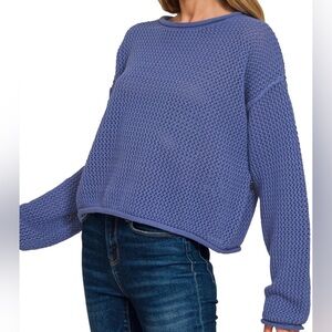 New 💯% Cotton Textured Knit Sweater